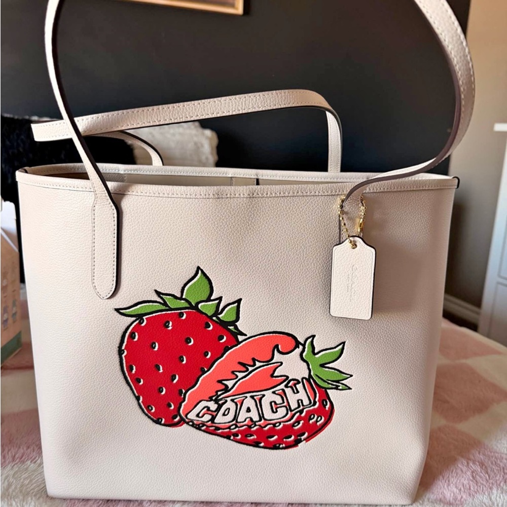 Coach Strawberry Print Tote Bag